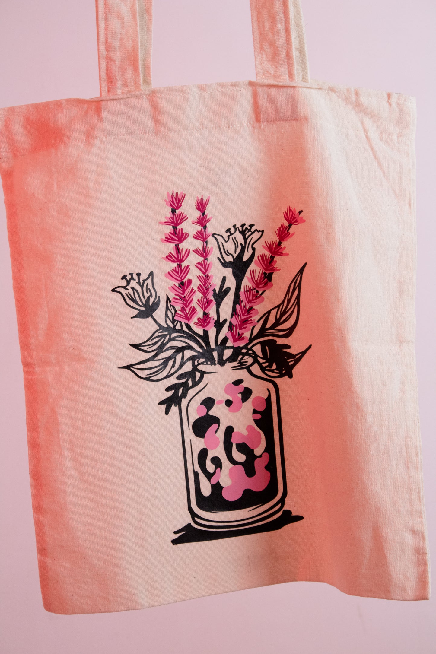 Tote bag florero rosa