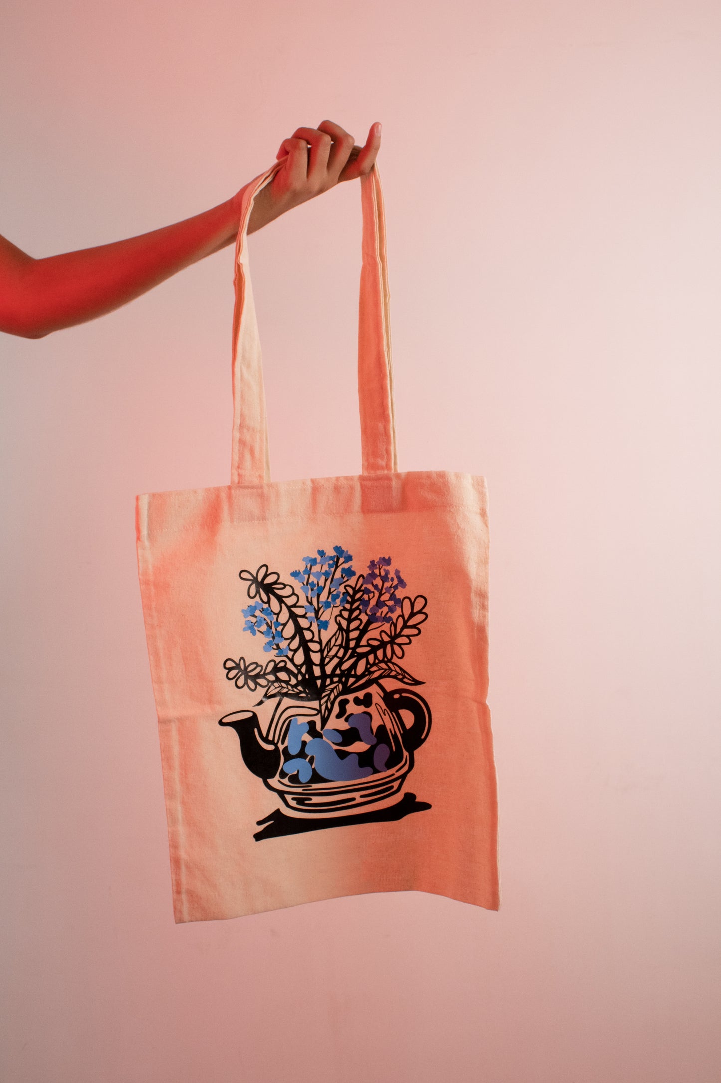 Tote bag florero azul