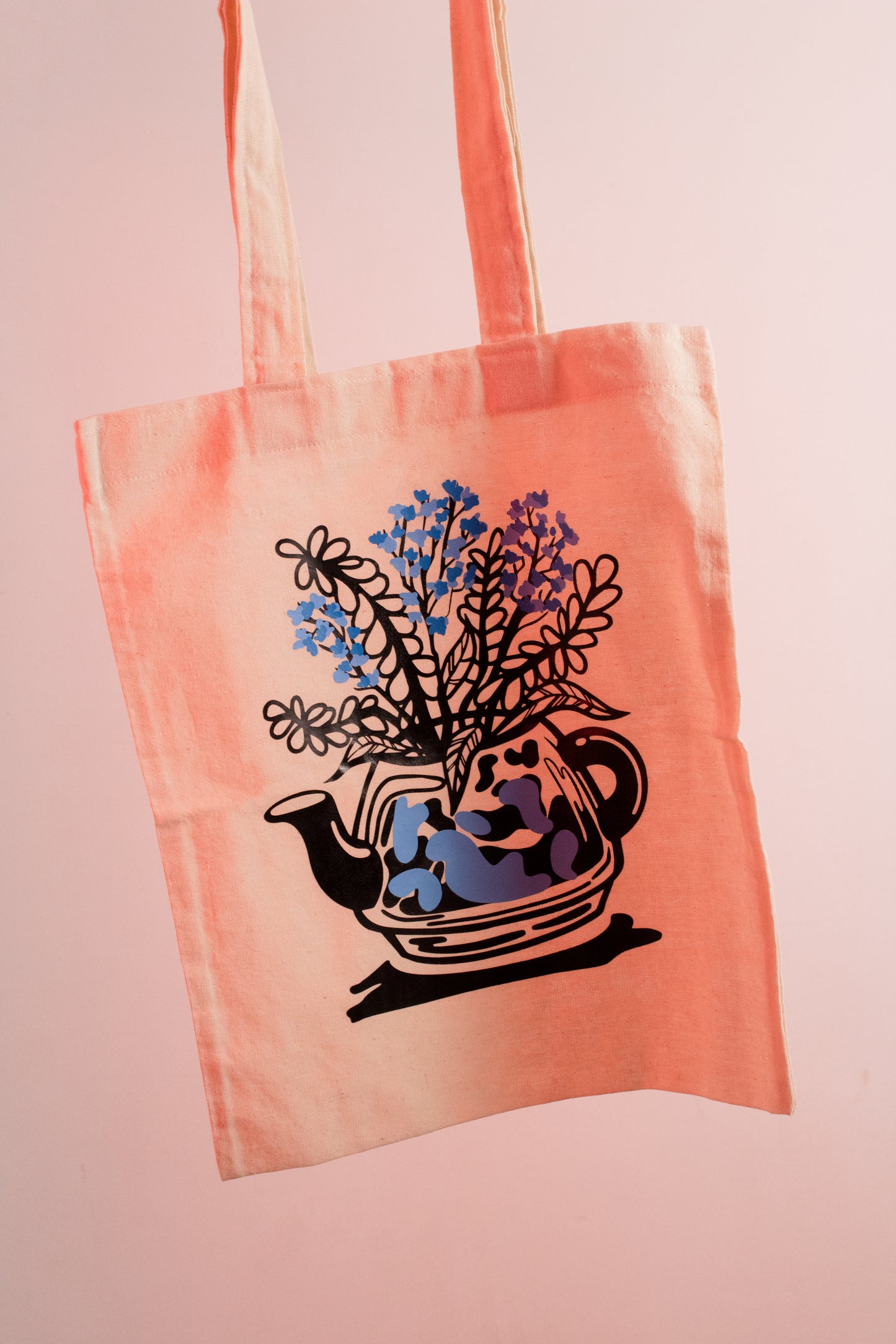 Tote bag florero azul